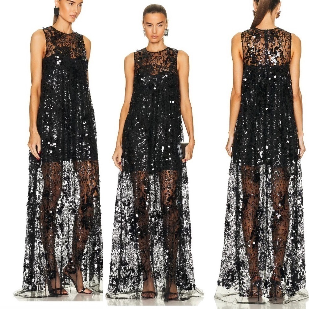 AKNVAS Maja Embellished Sheer Gown